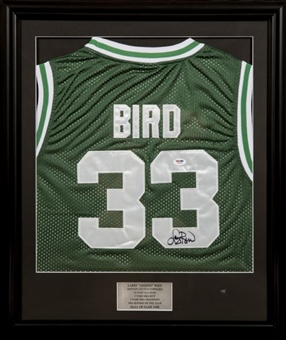 Larry Bird Signed & Framed Boston Celtics Jersey